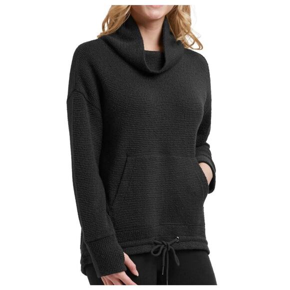 Members Mark black cowl neck textured pullover womens medium cozy minimalist - Picture 1 of 8